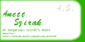 anett szirak business card